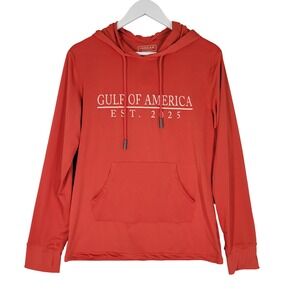 Ingear Sun Hoodie Shirt Mens Small Orange NEW UPF 50+ Dry Fit Gulf Of America